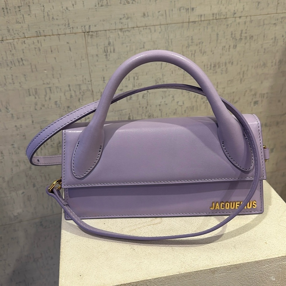 JACQUEMUS Lavender Long Chiquita Leather Bag NEW condition